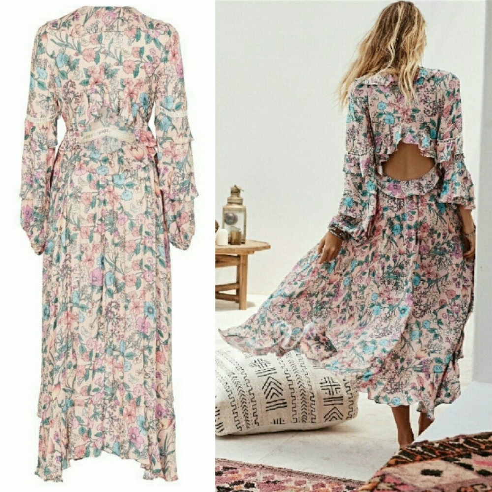 Sayulita Frill Gown Maxi Dress Musk Spell Designs - Picture 12 of 16